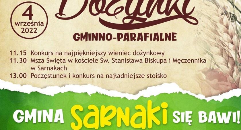 Niedziela 4 września w Sarnakach upłynie pod znakiem zabawy  