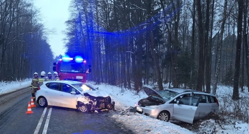 zdjęcie wypadku drogowego na trasie Brańsk - Ciechanowiec