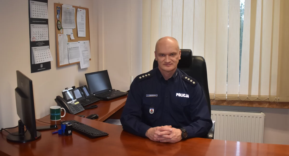 zdjęcie: Komendant Powiatowy Policji w Siemiatyczach Michał Chmurkowski, fot Jacek Piotrowski