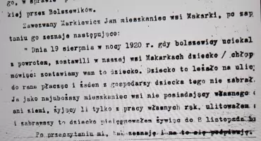 Zagadka z czasów wojny polsko - bolszewickiej. Kim było dziecko porzucone na drodze w Makarkach? 