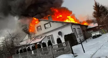 Pożar budynku wielorodzinnego w Nurcu Stacji