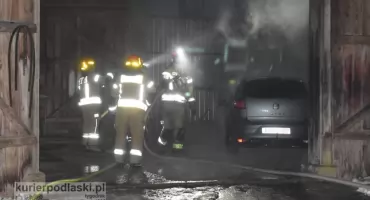 Pożar samochodu w Siemiatyczach